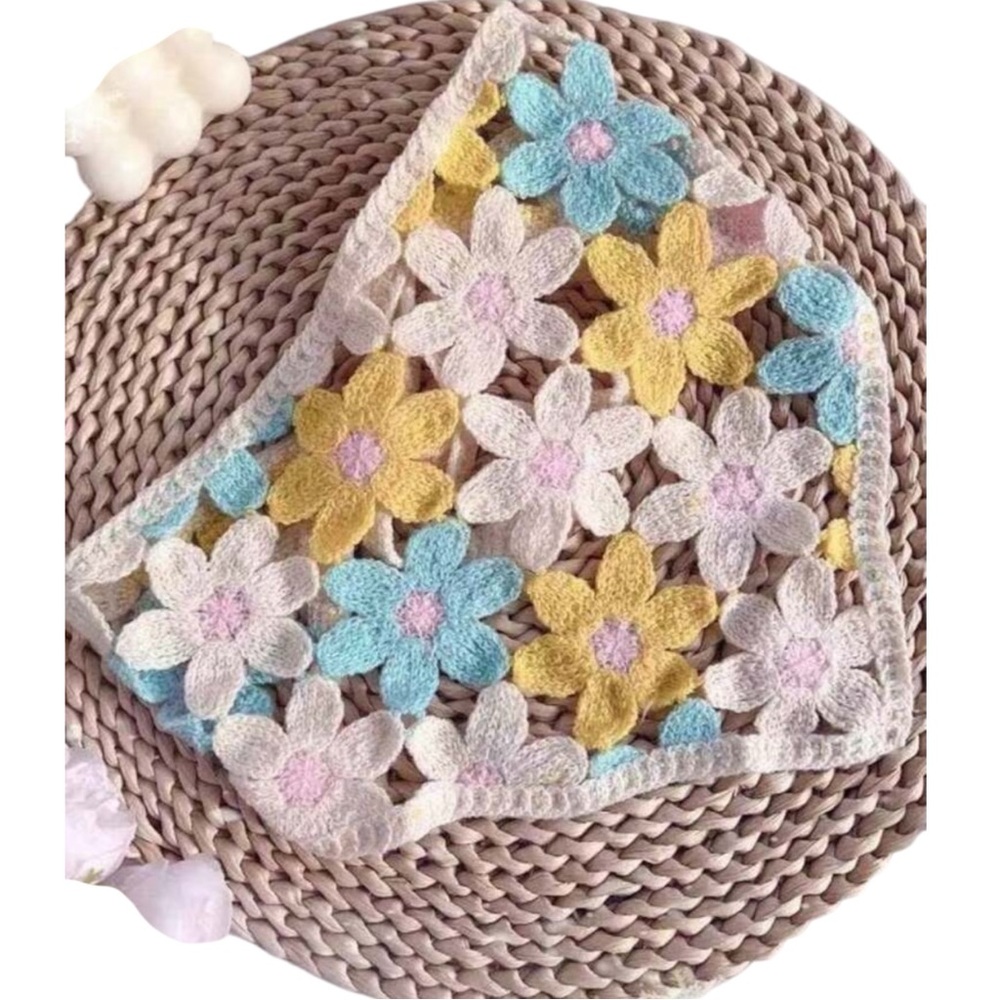 NWT Floral Crochet Head Bandana